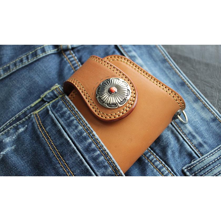 コンチョ ボタン/ネジ式/天然オニキス・レッドシェル/ネイティブ系コンチョ/フローラルビッグ/レザークラフト/バイカーズウォレット/コンチョシルバー925 |  | 04