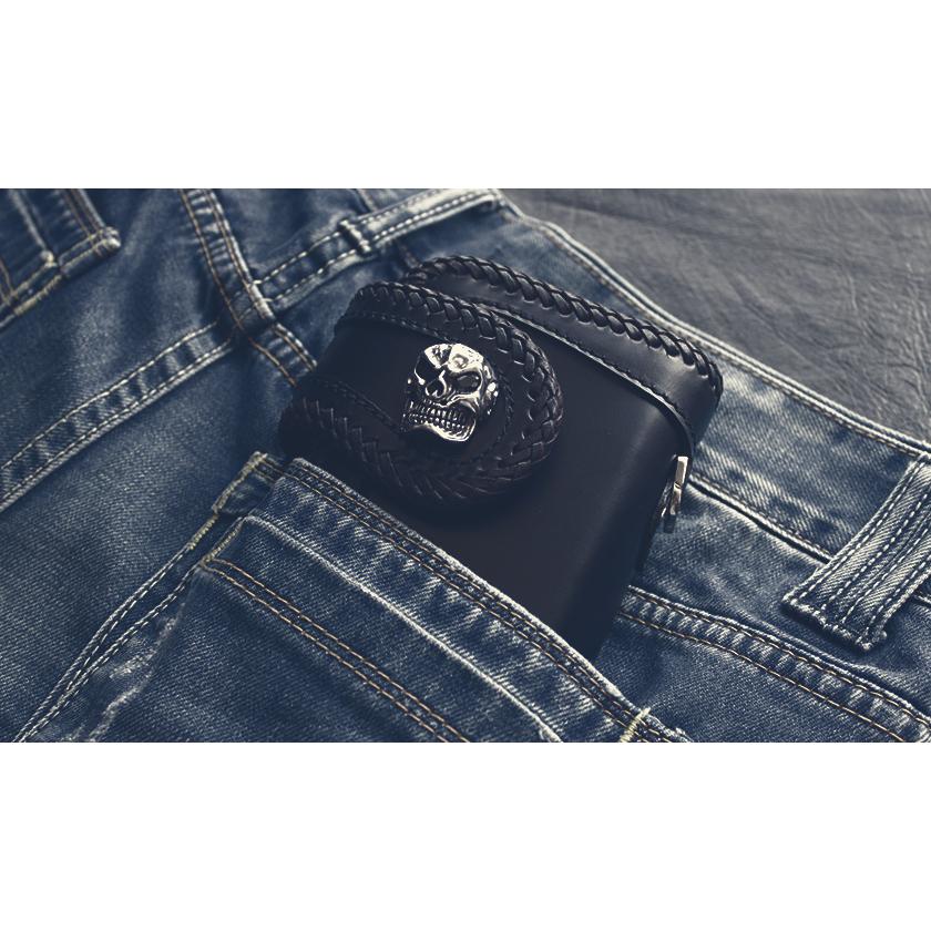 コンチョシルバー925/アングリースカル/骸骨/天然ターコイズカスタム/レザークラフト/バイカーズウォレット/コンチョボタン/ネジ式 |  | 05