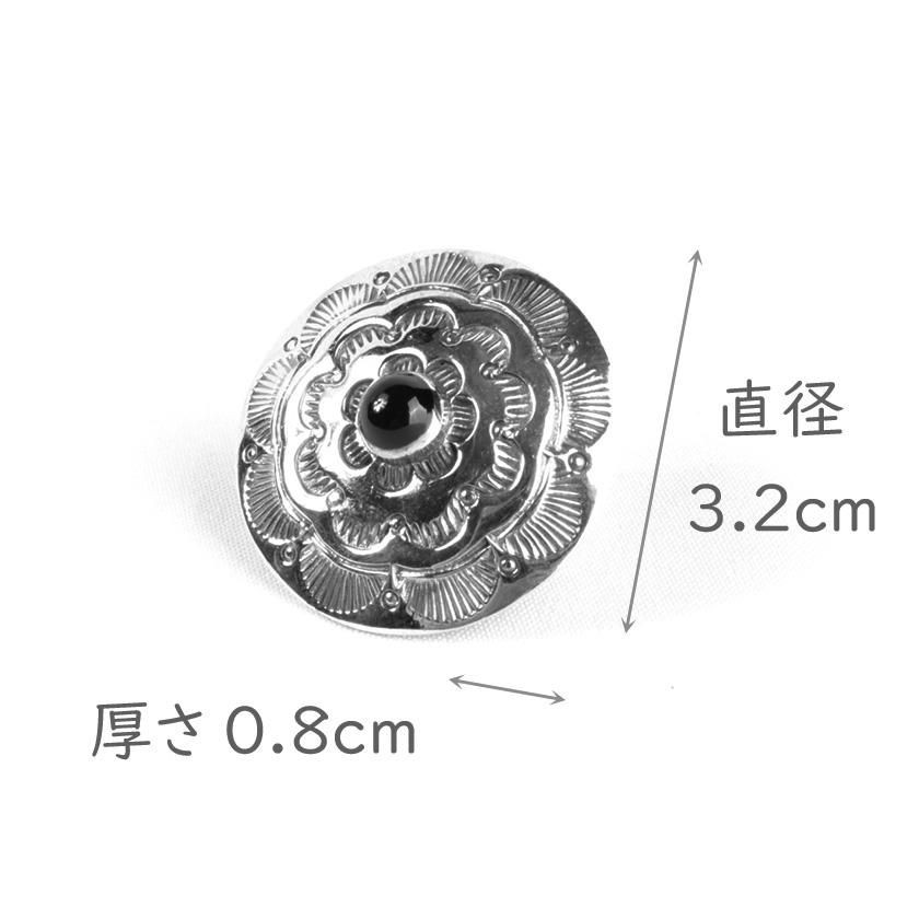 コンチョシルバー925/天然ターコイズ・オニキス/ネイティブ系/レザークラフト/バイカーズウォレット/コンチョボタン/ネジ式 |  | 01