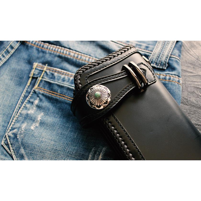 コンチョシルバー925/天然石・ターコイズ・ラピスラズリ・タイガーアイ・シェル/ネイティブ系/フローラルミドル/レザークラフト/コンチョボタン/ネジ式 |  | 04