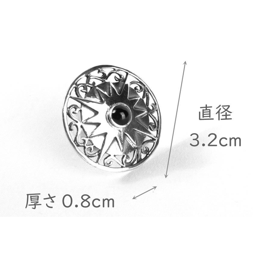 コンチョシルバー925/天然石・ターコイズ・ラピスラズリ・オニキス/ネイティブ系/透かし丸型/レザークラフト/バイカーズウォレット/コンチョボタン/ネジ式 |  | 01