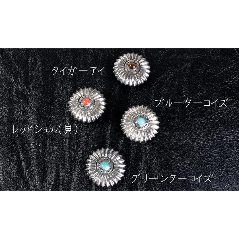 コンチョシルバー925/天然石・ターコイズグリーン/ネイティブ系