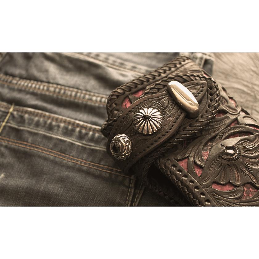 コンチョシルバー925/天然石/菊紋/スモールコンチョ/レザークラフト/コンチョボタン/ネジ式 |  | 04