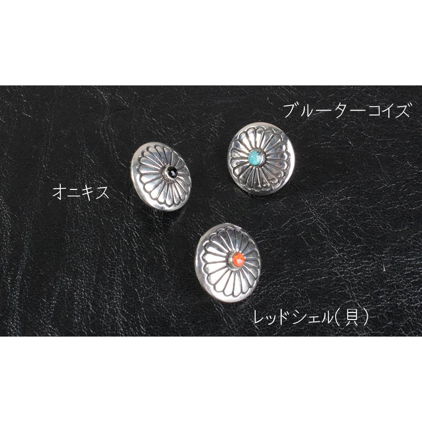 コンチョシルバー925/天然石コンチョ/フローラル/スモールコンチョ/レザークラフト/コンチョボタン/ネジ式 |  | 02