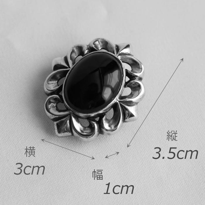 コンチョ ボタン/ネジ式/天然ストーン/透かしユリ重厚/レザークラフト/バイカーズウォレット/コンチョシルバー925 |  | 03