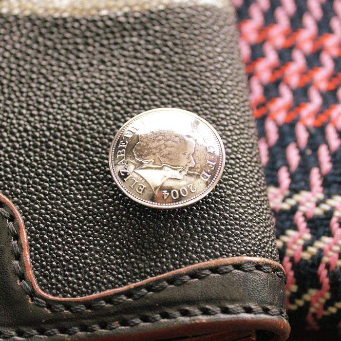 コインコンチョ ボタン /エリザベス/ミニサイズ/ビンテージコインコンチョ/レザークラフト/バイカーズウォレット |  | 01