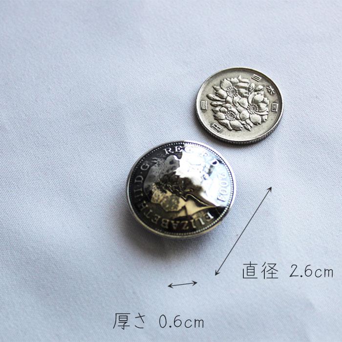 コインコンチョ ボタン /エリザベス/ミニサイズ/ビンテージコインコンチョ/レザークラフト/バイカーズウォレット |  | 02