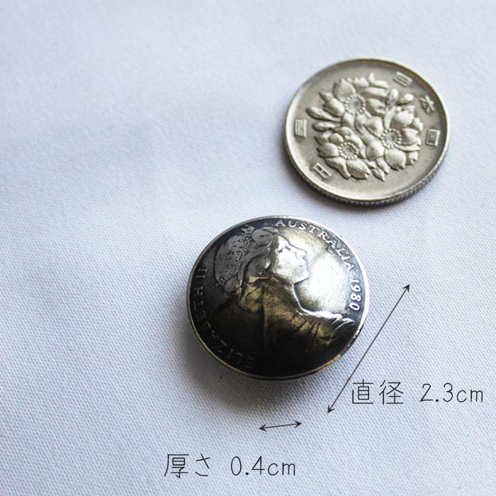 コインコンチョ ボタン /エリザベス/Sミニサイズ/ビンテージコインコンチョ/レザークラフト/バイカーズウォレット |  | 02