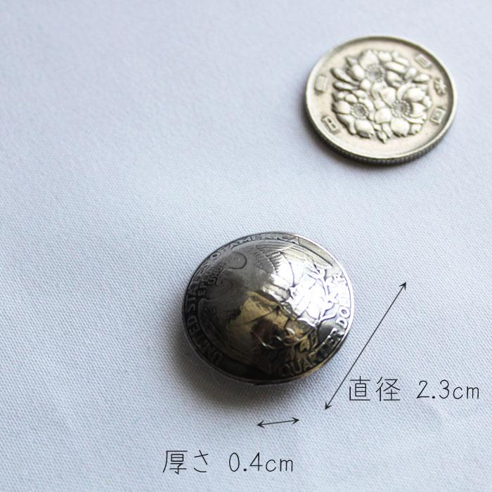 コインコンチョ ボタン /クォーターダラーコインコンチョ/ミニサイズ/レザークラフト/バイカーズウォレット |  | 02