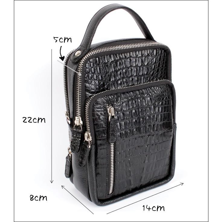 ジッパーセカンドバッグ・クロコダイル黒・茶/ショルダーベルト付 |  | 02