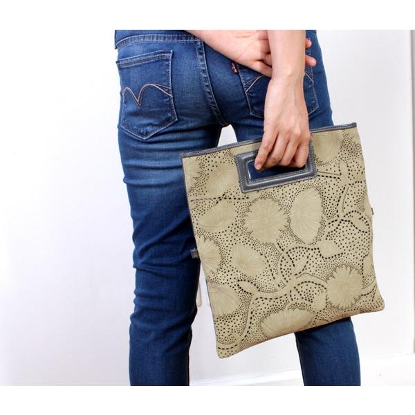 クラッチバッグ/レディースバッグ/本革・インレイフローラル/ショルダーベルト付 |  | 03