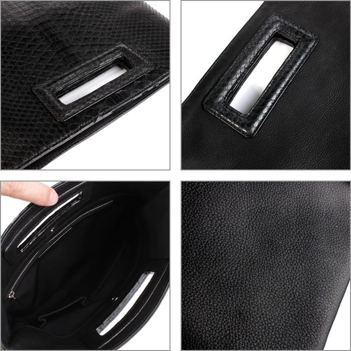 クラッチバッグ/レディースバッグ/パイソン本革・ブラック/ショルダーベルト付 |  | 03