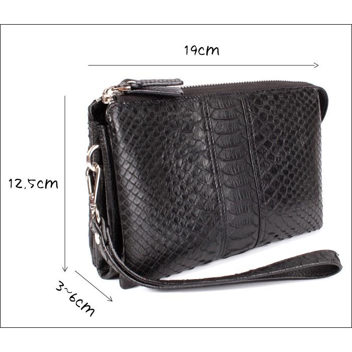 セカンドバッグ・ウォレットバッグ/本革パイソンレザー/ブラック・ナチュラル |  | 03