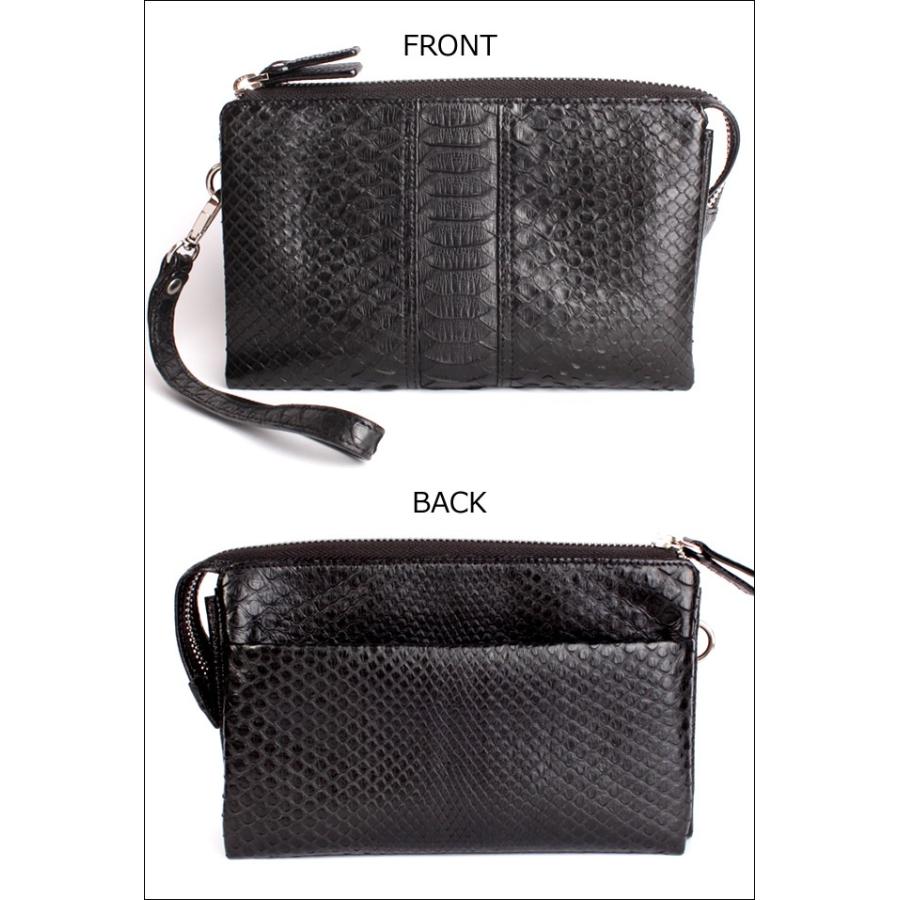 セカンドバッグ・ウォレットバッグ/本革パイソンレザー/ブラック・ナチュラル |  | 04
