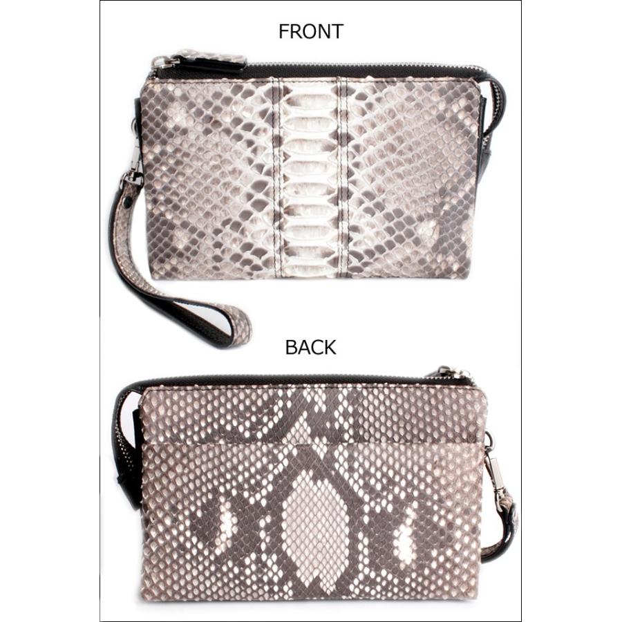 セカンドバッグ・ウォレットバッグ/本革パイソンレザー/ブラック・ナチュラル |  | 05