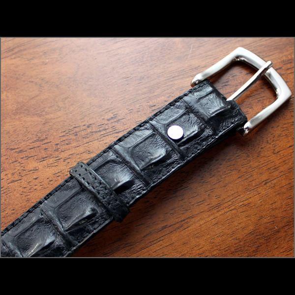 ベルト メンズ 革/クロコダイル・ブラック/ホーンバック T2 |  | 03