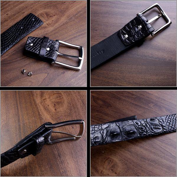 ベルト メンズ 革/クロコダイル・ブラック/ホーンバック |  | 04