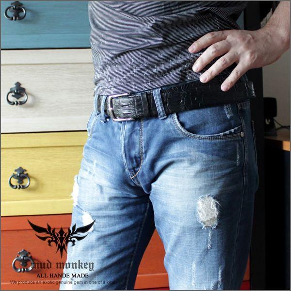 ベルト メンズ 革/クロコダイル・ブラック/ホーンバック |  | 05