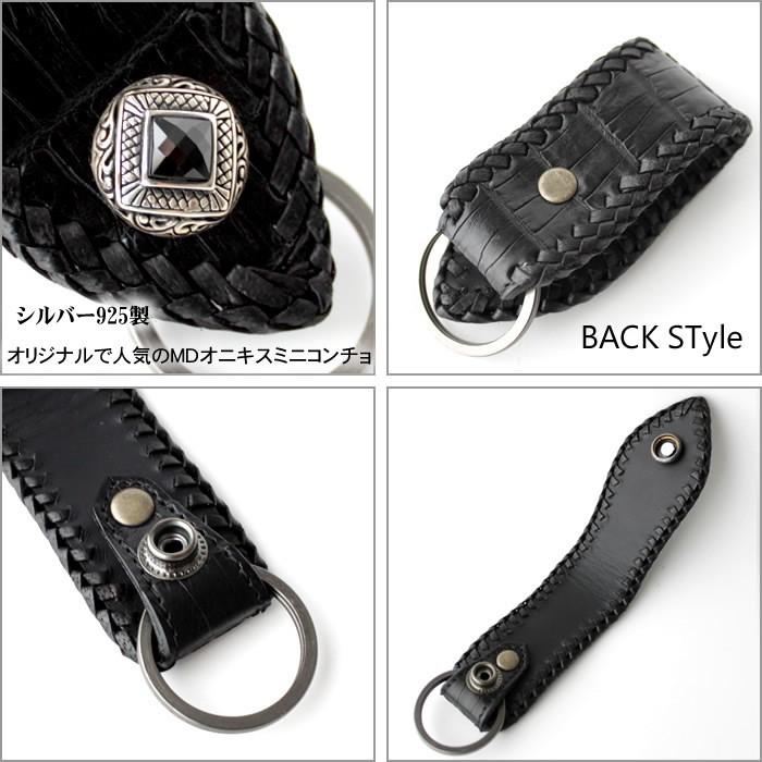 キーホルダー 革/バイカーズウォレット/クロコダイルベルトループ/MDゴシックオニキスコンチョ |  | 03