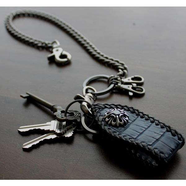 キーホルダー 革/バイカーズウォレット/クロコダイルベルトループ/CZユリゴシックコンチョ |  | 04