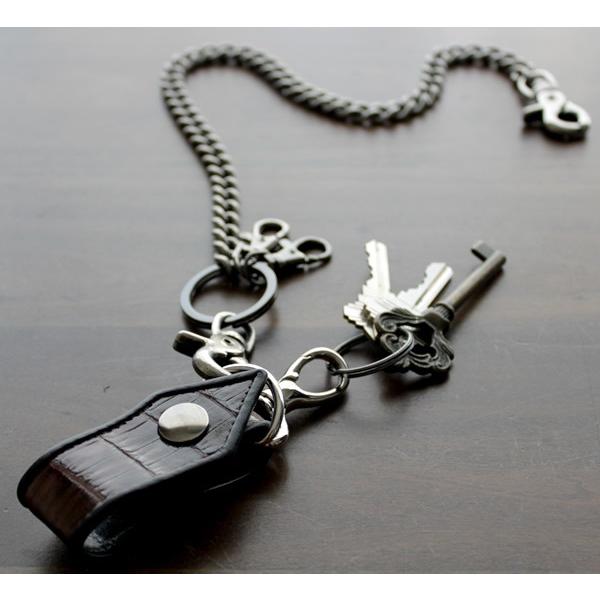 キーホルダー 革/バイカーズウォレット/クロコダイルベルトループ PIPING Style |  | 06