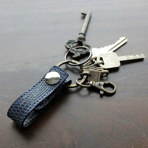 キーホルダー 革/リザードレザー・ベルトループ/スクエア Style : MUD