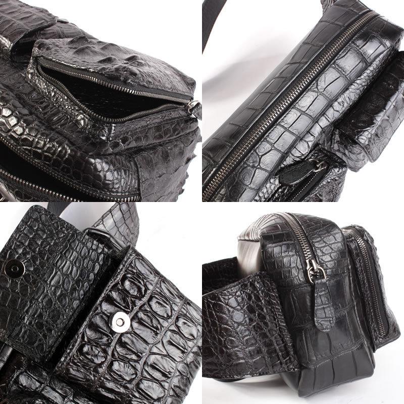 クロコダイル・本革メンズバッグ/クラウンクロコ/ボディバッグ・ウエストバッグ/ブラック/40代 50代 |  | 02