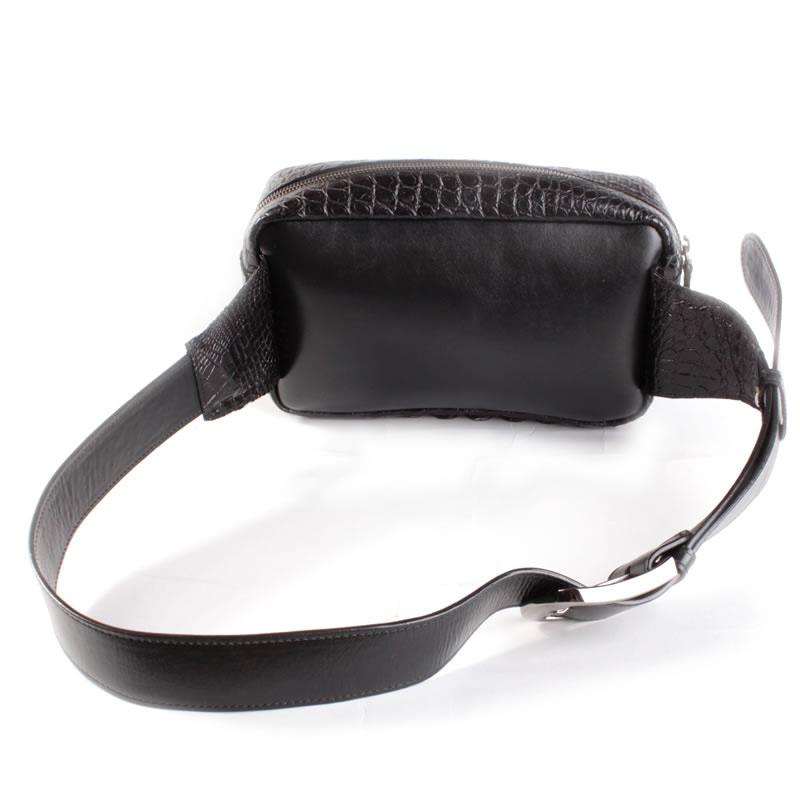 クロコダイル・本革メンズバッグ/クラウンクロコ/ボディバッグ・ウエストバッグ/ブラック/40代 50代 |  | 05