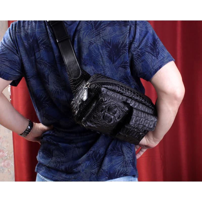 クロコダイル・本革メンズバッグ/クラウンクロコ/ボディバッグ・ウエストバッグ/ブラック/40代 50代 |  | 08