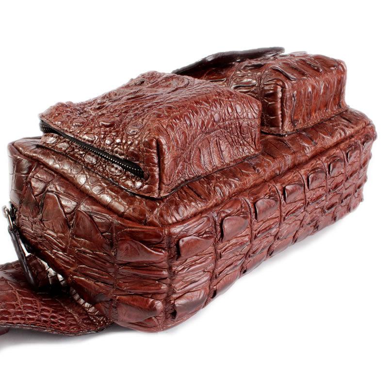 クロコダイルボディバッグ・本革メンズバッグ/クラウンクロコ/ウエストバッグ/ブラウン |  | 05
