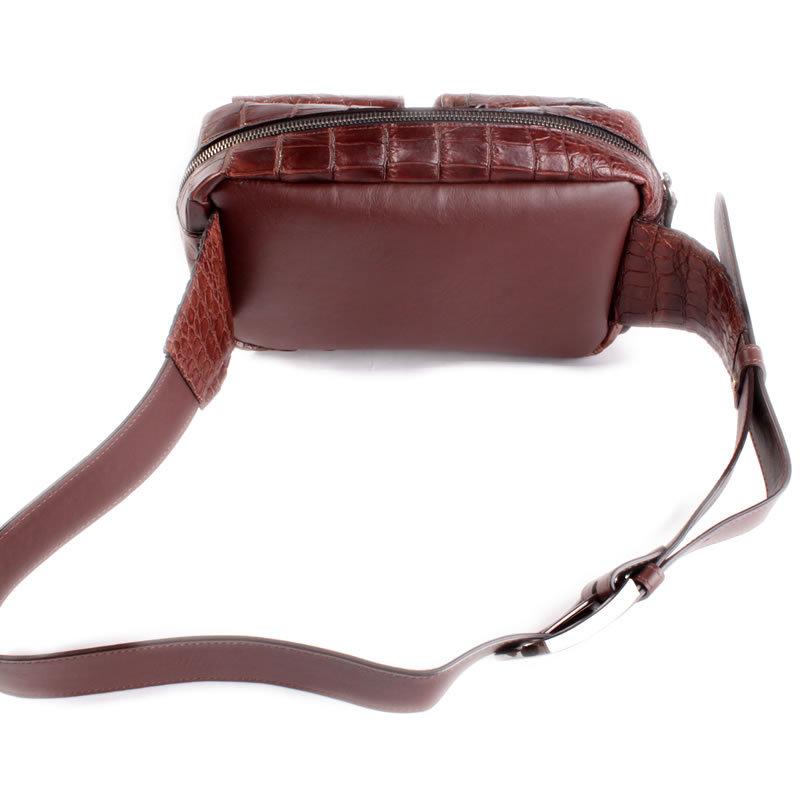 クロコダイルボディバッグ・本革メンズバッグ/クラウンクロコ/ウエストバッグ/ブラウン |  | 06