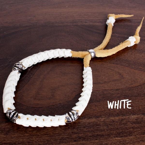 パイソンボーン・鹿紐ブレスレットBRASS/マーブル/ホワイト/ブラック |  | 03