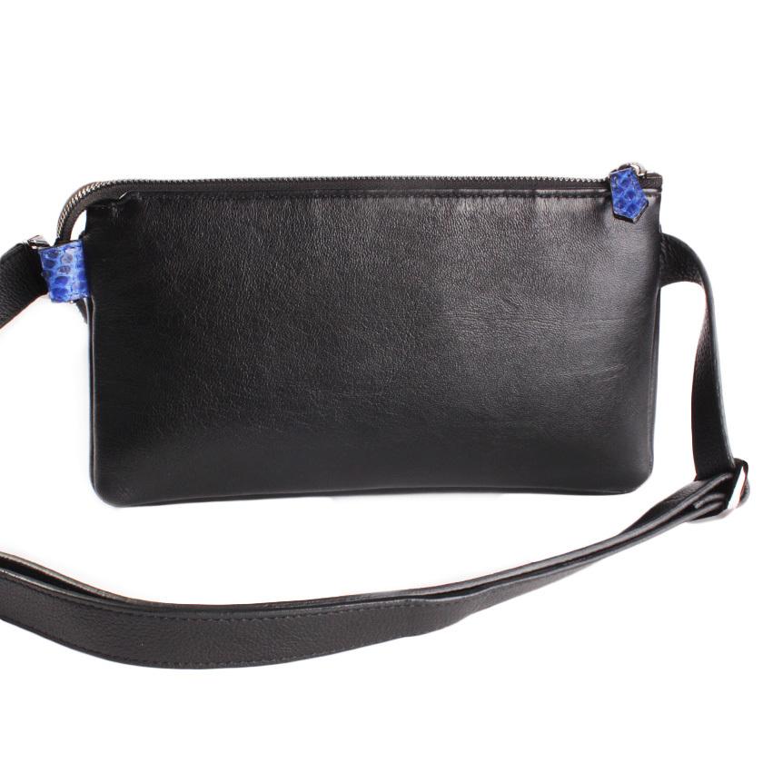 ボディバッグ 本革イタリアンシープレザー フラップパイソンブルー BRILLANTE 40代 50代 |  | 02