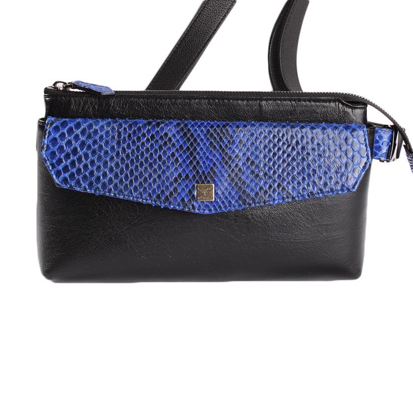 ボディバッグ 本革イタリアンシープレザー フラップパイソンブルー BRILLANTE 40代 50代 |  | 04