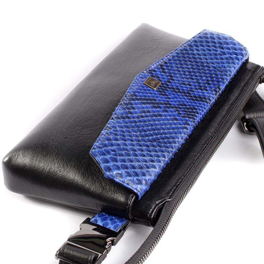 ボディバッグ 本革イタリアンシープレザー フラップパイソンブルー BRILLANTE 40代 50代 |  | 05