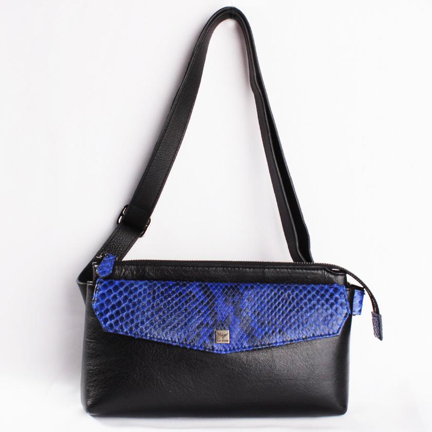 ボディバッグ 本革イタリアンシープレザー フラップパイソンブルー BRILLANTE 40代 50代 |  | 06