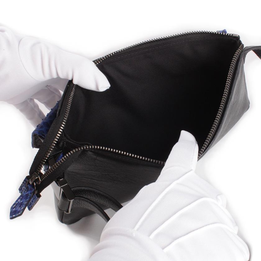 ボディバッグ 本革イタリアンシープレザー フラップパイソンブルー BRILLANTE 40代 50代 |  | 08