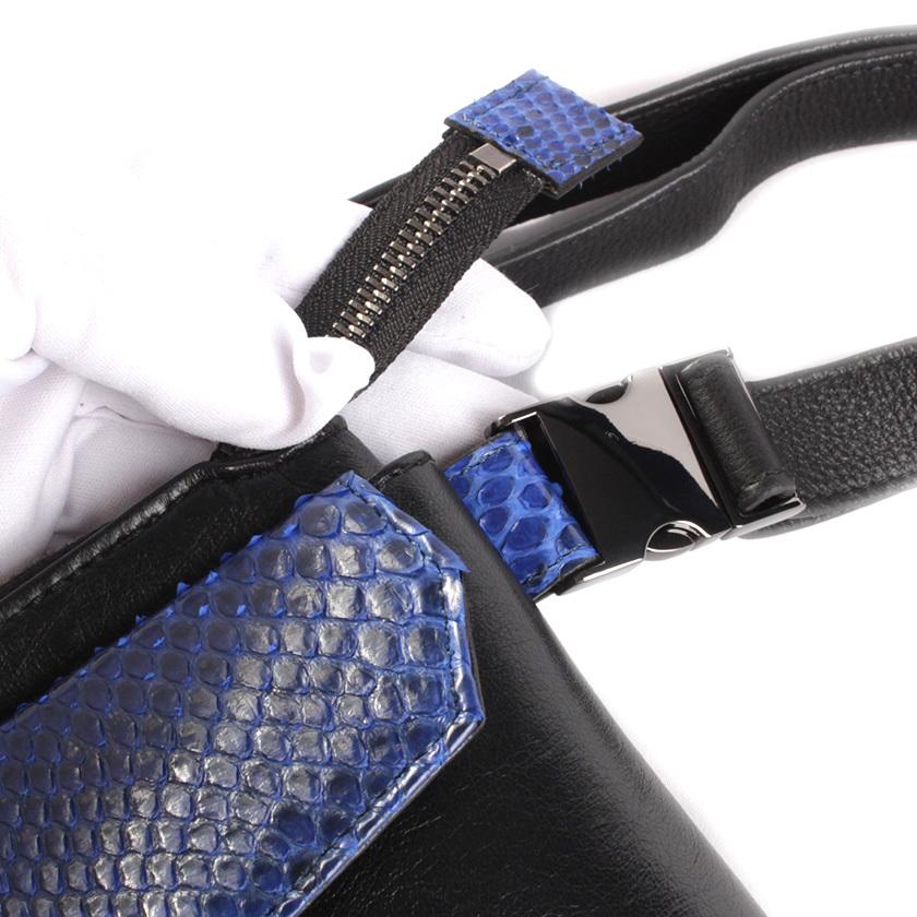 ボディバッグ 本革イタリアンシープレザー フラップパイソンブルー BRILLANTE 40代 50代 |  | 09