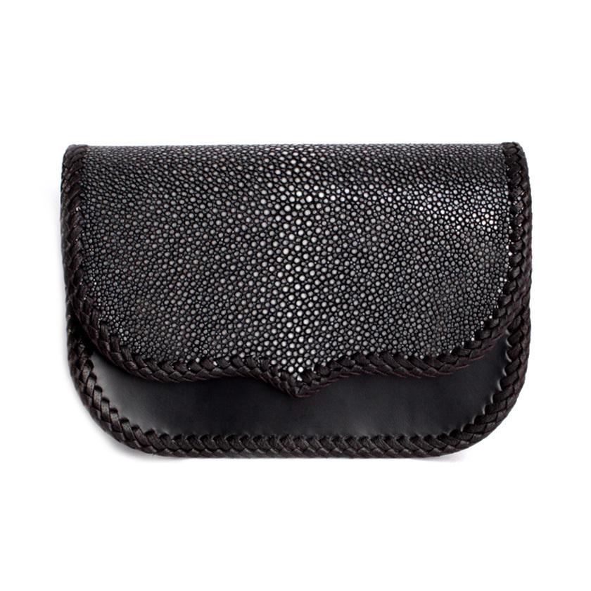 ウエストポーチ / ウエストバッグ  エイ革ブラック サドルレザーベース BUDDY | 