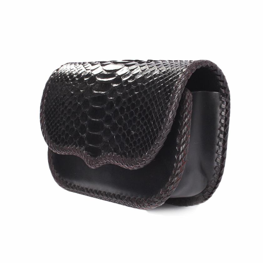 ウエストポーチ / ウエストバッグ パイソンブラック サドルレザーベース BUDDY |  | 01