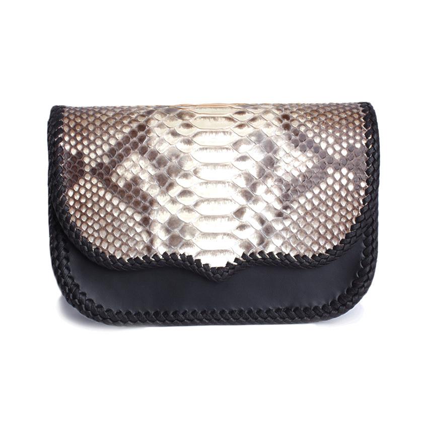 ウエストポーチ / ウエストバッグ パイソンナチュラル サドルレザーベース BUDDY | 