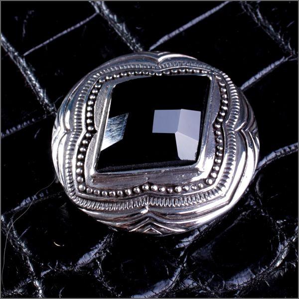 レザーウォレット/コンチョ ボタン/シルバー925/ダイヤモンドオニキス ゴシックStyle |  | 02