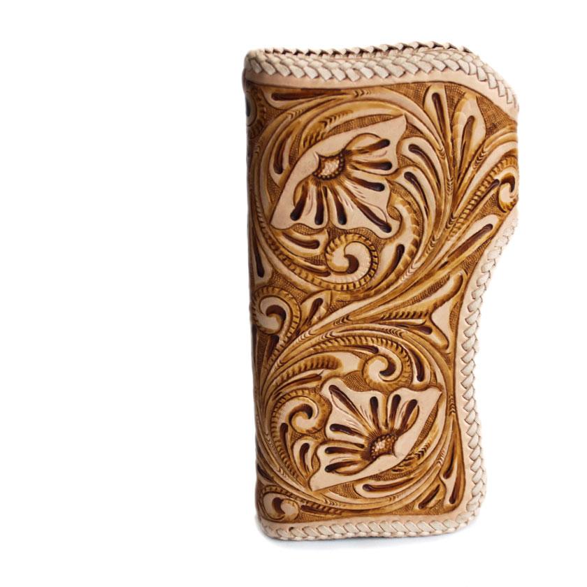 バイカーズウォレット 長財布 カービングウォレット 革財布 ライダースロング コンチョターコイズサークル |  | 03