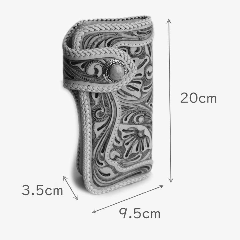 バイカーズウォレット 長財布 カービングウォレット 革財布 ライダースロング コンチョターコイズサークル |  | 07