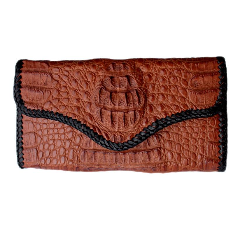 カイマンワニ革長財布・ジャバラスタイル/カード収納28枚/BRIEF-CUT CAMEL |  | 01