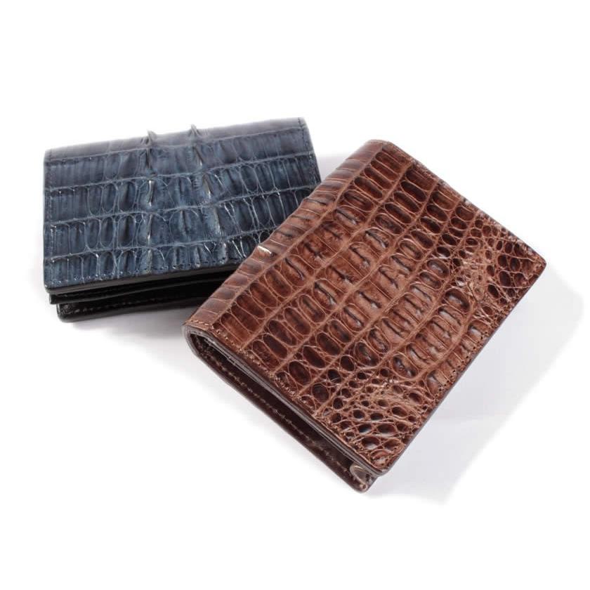 カードケース 名刺入れ/メンズ/ワニ革カイマンレザー/ブルー/ブラウン |  | 04