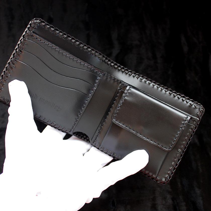 コブラショートウォレット/二つ折り財布/ブラックレース編み |  | 04