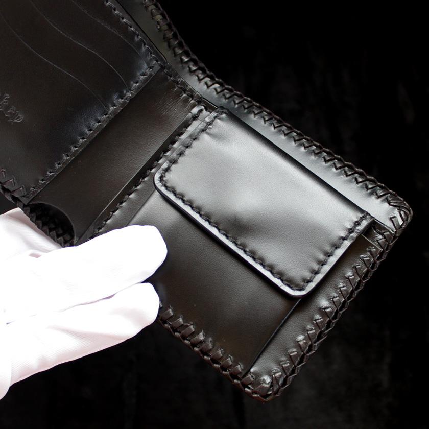 コブラショートウォレット/二つ折り財布/ブラックレース編み |  | 06