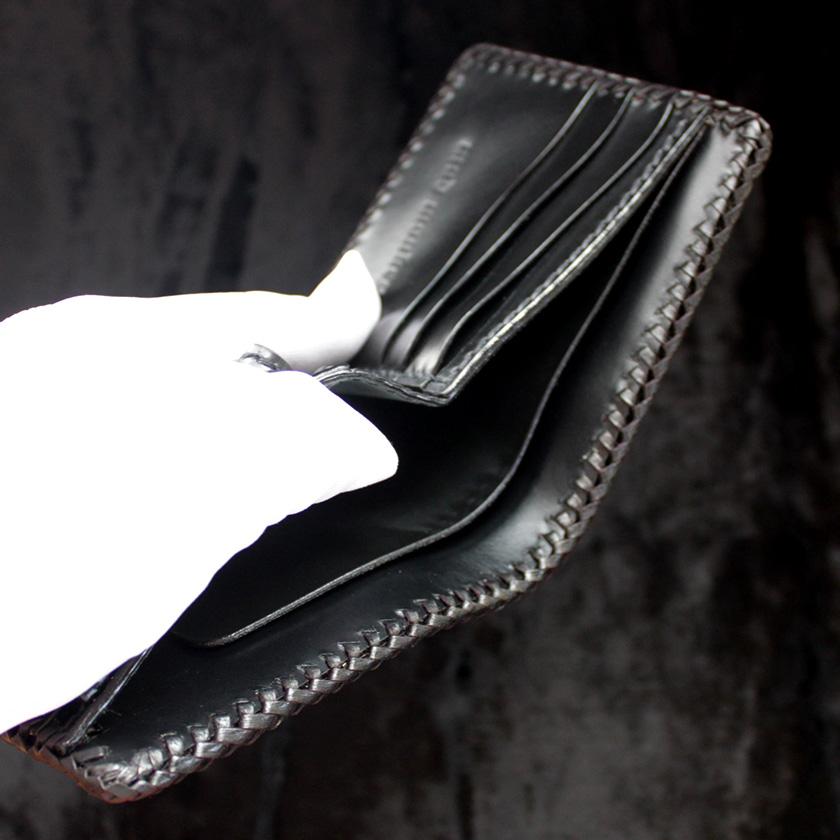 コブラショートウォレット/二つ折り財布/ブラックレース編み |  | 07