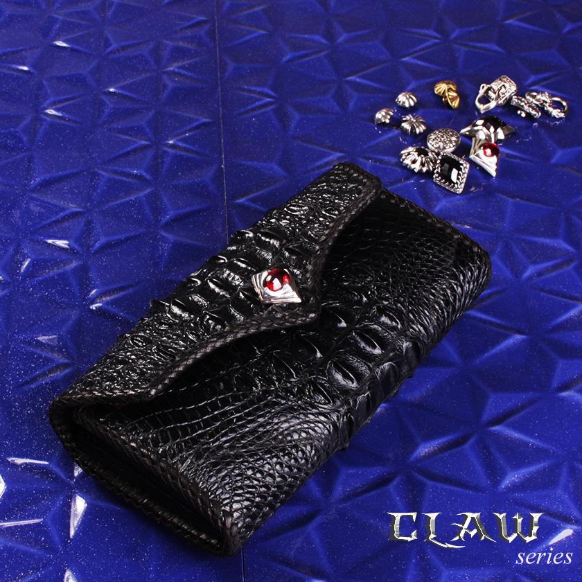 クロコダイル 長財布 背面ホーンバック・ブラック/コンチョRedアイ CLAW |  | 01